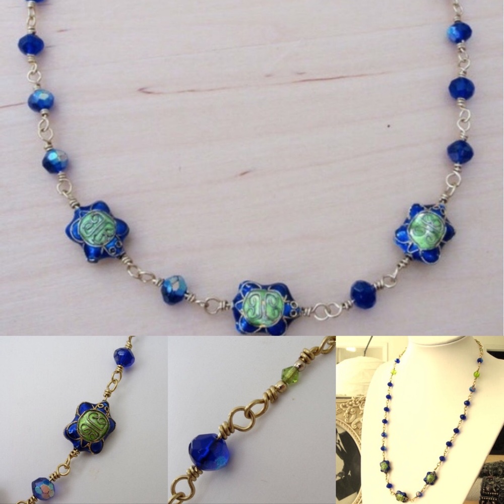 Handmade Brass Wire-wrapped Sea Turtle Necklace